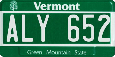 VT license plate ALY652
