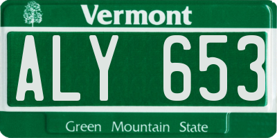 VT license plate ALY653