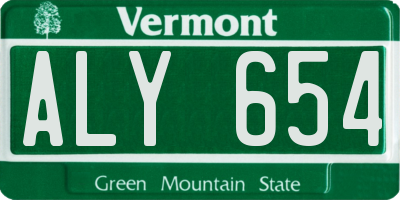 VT license plate ALY654
