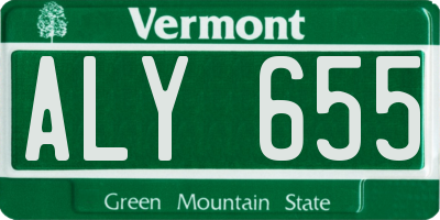 VT license plate ALY655
