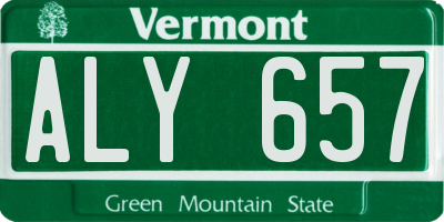 VT license plate ALY657