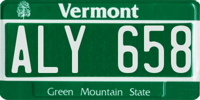 VT license plate ALY658