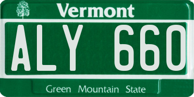 VT license plate ALY660