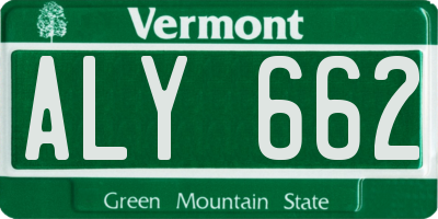 VT license plate ALY662