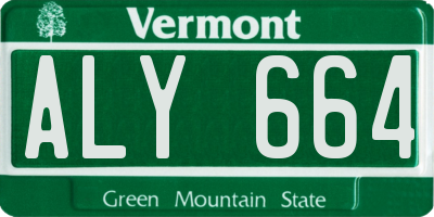 VT license plate ALY664
