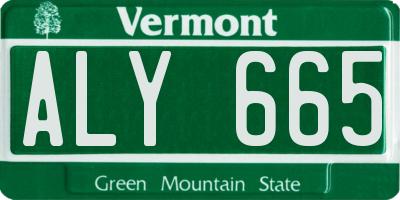 VT license plate ALY665