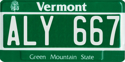 VT license plate ALY667