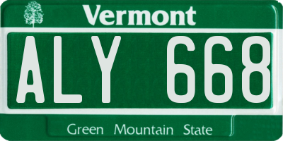 VT license plate ALY668