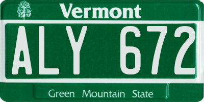 VT license plate ALY672