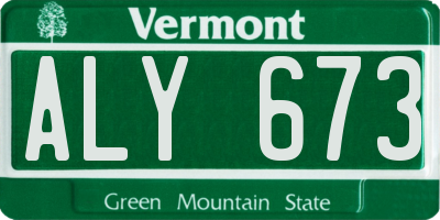 VT license plate ALY673