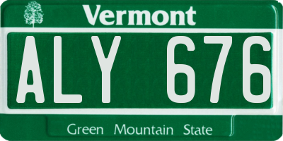VT license plate ALY676