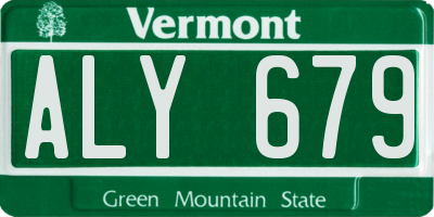 VT license plate ALY679