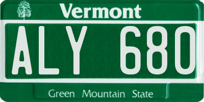 VT license plate ALY680