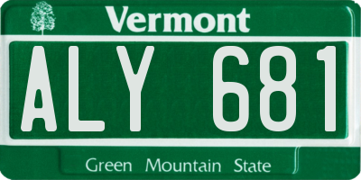 VT license plate ALY681