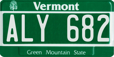 VT license plate ALY682