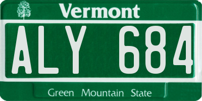 VT license plate ALY684