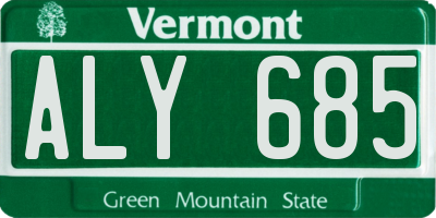 VT license plate ALY685