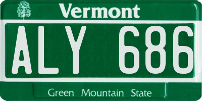 VT license plate ALY686
