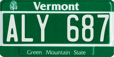 VT license plate ALY687