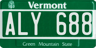 VT license plate ALY688