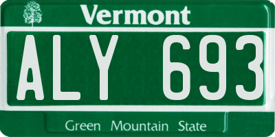 VT license plate ALY693