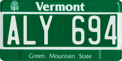 VT license plate ALY694