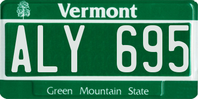 VT license plate ALY695