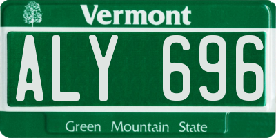 VT license plate ALY696