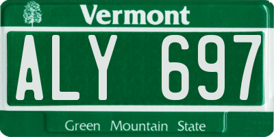 VT license plate ALY697