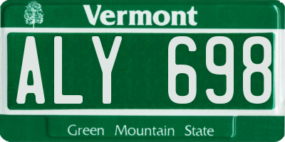 VT license plate ALY698