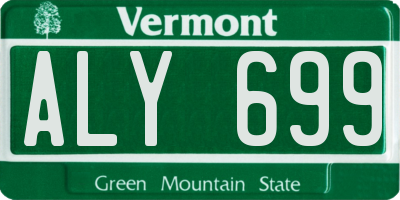VT license plate ALY699