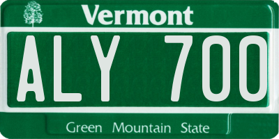 VT license plate ALY700