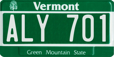 VT license plate ALY701