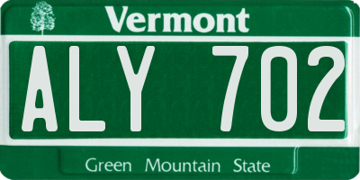 VT license plate ALY702