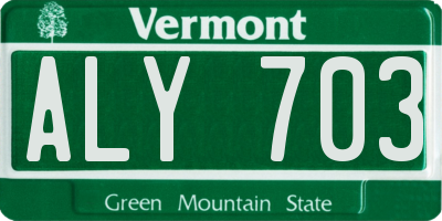 VT license plate ALY703