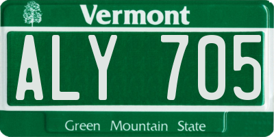 VT license plate ALY705