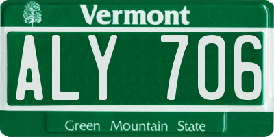 VT license plate ALY706