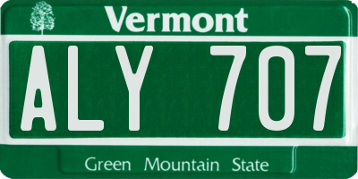 VT license plate ALY707