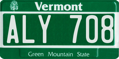 VT license plate ALY708