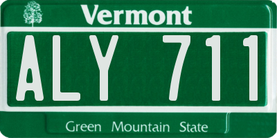 VT license plate ALY711