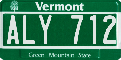 VT license plate ALY712