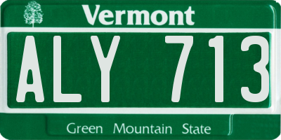 VT license plate ALY713