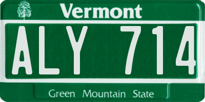 VT license plate ALY714