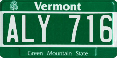VT license plate ALY716