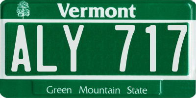 VT license plate ALY717