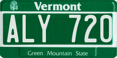 VT license plate ALY720