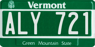 VT license plate ALY721