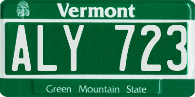 VT license plate ALY723