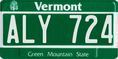 VT license plate ALY724