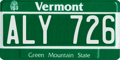VT license plate ALY726